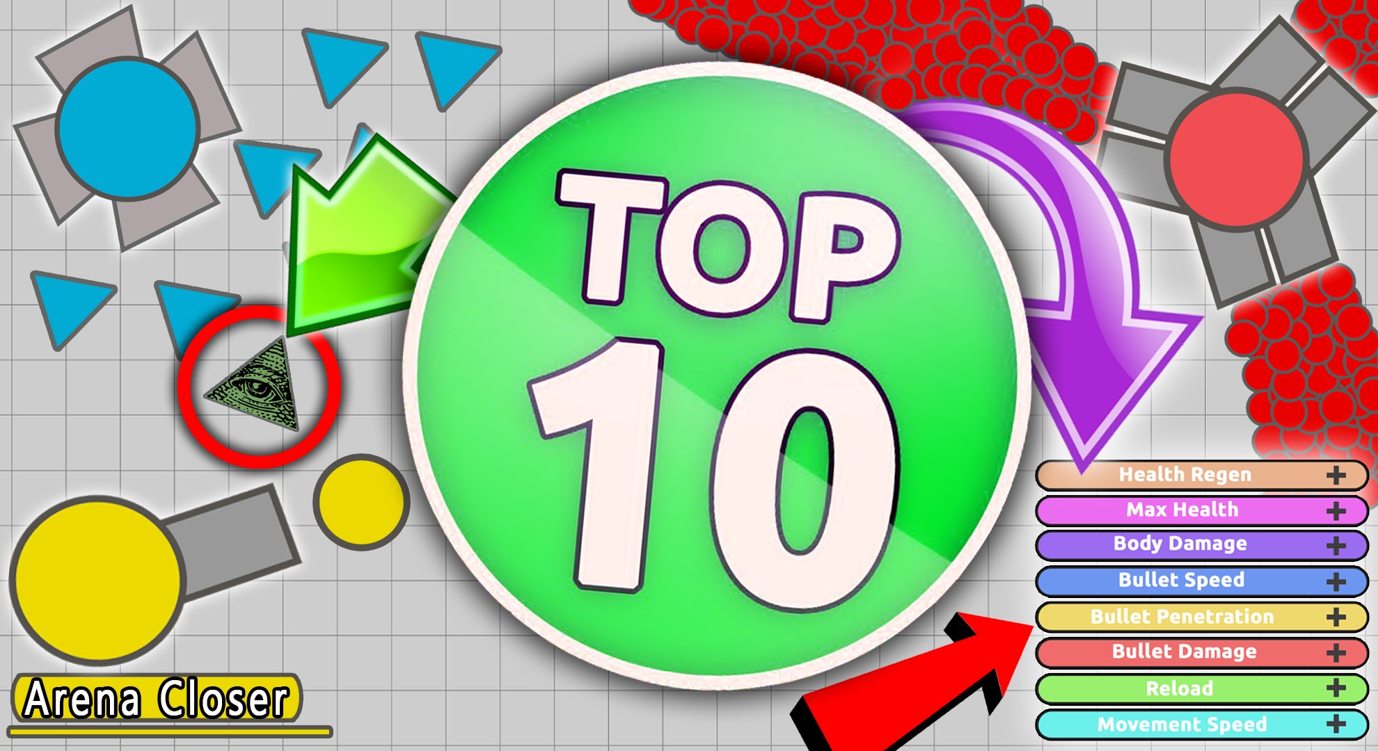 DIEP.IO - TOP 10 BEST PLAYERS 2016!